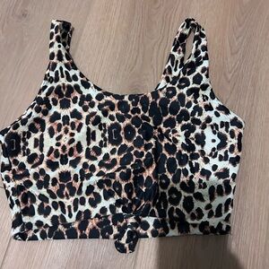 ZAFUL Women’s animal print longline bikinii top Size Medium